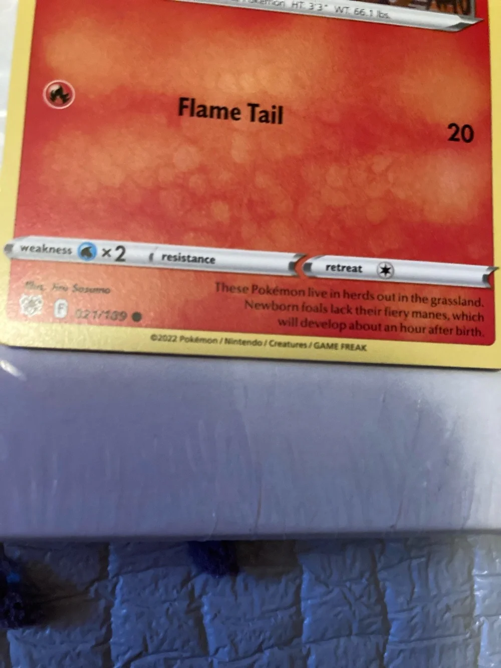 Pokemon Ponyta Red Orange Yellow Trading Card